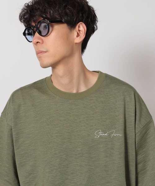 LAKOLE(ラコレ)の「スラブロゴ刺繍T / 328982(Tシャツ/カットソー・メンズ・ホワイト/チャコール/セージグリーン・LARGE/MEDIUM)」の2枚目の写真