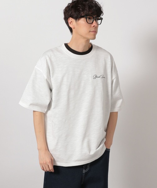 LAKOLE(ラコレ)の「スラブロゴ刺繍T / 328982(Tシャツ/カットソー・メンズ・ホワイト/チャコール/セージグリーン・LARGE/MEDIUM)」の5枚目の写真