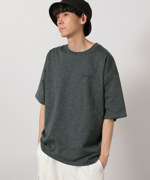 LAKOLE(ラコレ)の「スラブロゴ刺繍T / 328982(Tシャツ/カットソー・メンズ・ホワイト/チャコール/セージグリーン・LARGE/MEDIUM)」の7枚目の写真
