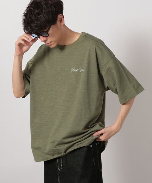 LAKOLE(ラコレ)の「スラブロゴ刺繍T / 328982(Tシャツ/カットソー・メンズ・ホワイト/チャコール/セージグリーン・LARGE/MEDIUM)」の9枚目の写真
