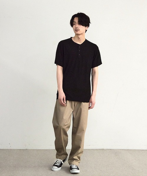 RATTLE TRAP(ラトルトラップ)の「ヘリンボーンジャガードヘンリーネックTシャツ(Tシャツ/カットソー・メンズ・ブラック/ホワイト・M/L)」の19枚目の写真