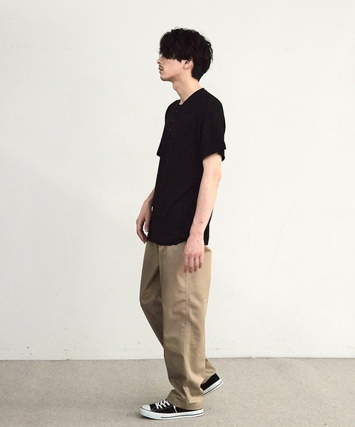 RATTLE TRAP(ラトルトラップ)の「ヘリンボーンジャガードヘンリーネックTシャツ(Tシャツ/カットソー・メンズ・ブラック/ホワイト・M/L)」の20枚目の写真