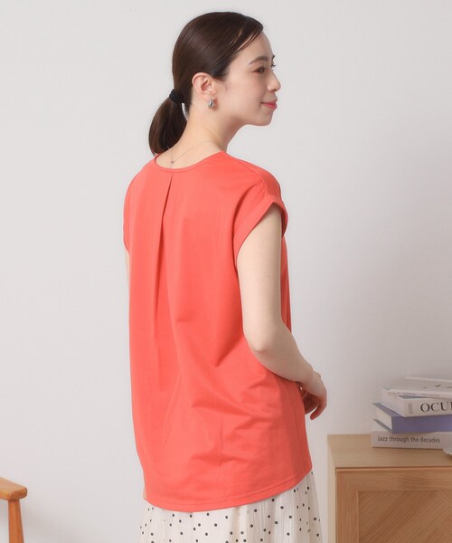 ITS'DEMO（イッツデモ）の「◆【吸水速乾／洗濯機OK／洗濯後しわになりにくい】カットミラノVネックプルオーバー（Tシャツ/カットソー・レディース・ブルーグリーン/オフホワイト/ブラック/サックスブルー/レッド系・00）」の17枚目の写真