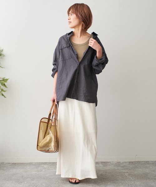 Spick & Span（スピックアンドスパン）の「《追加》甘撚テレコアメスリタンク（タンクトップ・レディース・ホワイト/ベージュ/ブラック/ベージュ系その他・FREE）」の9枚目の写真