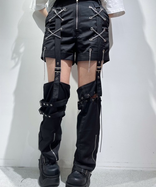 NOVESSEL(ノベセル)の「『AOSPACE』レッグカバー付きショートパンツ(その他パンツ・レディース・ブラック・S/M/L)」の4枚目の写真