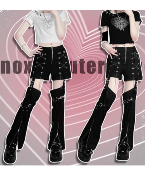 【ozz croce】レッグカバー付ショートパンツ ホワイト 94334322b_8_d_500.jpg