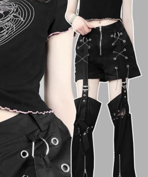 A'GEM/9 × .kom 『AOSPACE』レッグカバー付きショートパンツ