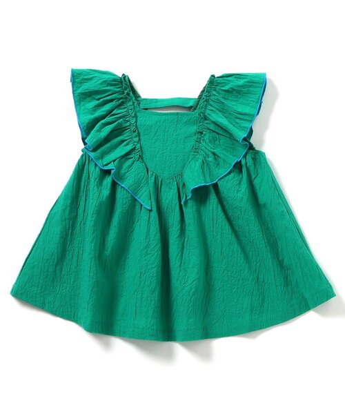 BREEZE（ブリーズ）の「【ジュニア対応】フリルチュニック（シャツ/ブラウス・キッズ・オフホワイト/グリーン/ピンク/チャコール・80/90/100/110/120/130/140）」の11枚目の写真