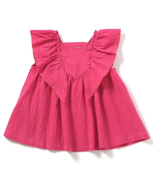 BREEZE（ブリーズ）の「【ジュニア対応】フリルチュニック（シャツ/ブラウス・キッズ・オフホワイト/グリーン/ピンク/チャコール・80/90/100/110/120/130/140）」の12枚目の写真