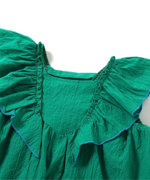 BREEZE（ブリーズ）の「【ジュニア対応】フリルチュニック（シャツ/ブラウス・キッズ・オフホワイト/グリーン/ピンク/チャコール・80/90/100/110/120/130/140）」の14枚目の写真