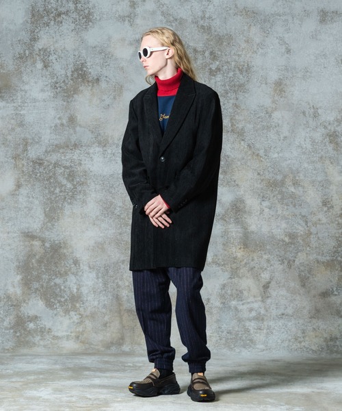 glamb（グラム）の「Loose Chester Coat / ルーズチェスターコート（チェスターコート・メンズ・ブラック/カーキ/ワイン・S/M/L）」の9枚目の写真