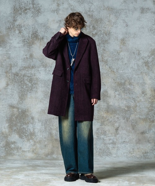 glamb（グラム）の「Loose Chester Coat / ルーズチェスターコート（チェスターコート・メンズ・ブラック/カーキ/ワイン・S/M/L）」の14枚目の写真