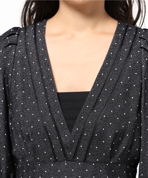 NINE（ナイン）の「ﾄﾞｯﾄｳﾞｨﾝﾃｰｼﾞOP（ワンピース・レディース・ブラック・1/0）」の5枚目の写真