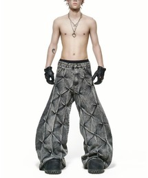 RICH（リッチ）の「【RICH】Grey Wash Wide Denim Pants / 【リッチ】ダーティーウォッシュバルーンデニムパンツ（デニムパンツ）」