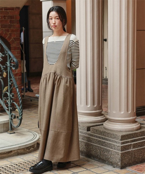 titivate（ティティベイト）の「Uネックコクーンシルエットジャンパースカート（ジャンパースカート・レディース・ベージュ/ブラック/チャコール・SP/S/M/L）」の20枚目の写真