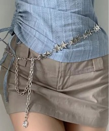 BARELY BLUE | 【 BARELY BLUE / ベアリーブルー 】 メタル スター チェーン ベルト(ベルト)