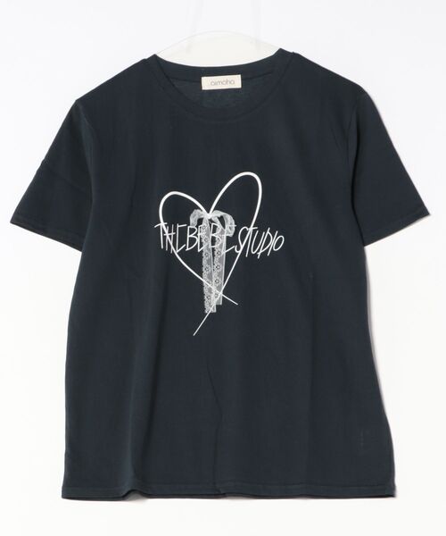 セール】ハートプリント クルーネックTシャツ（Tシャツ