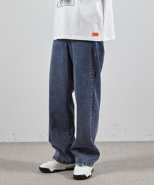 RATTLE TRAP（ラトルトラップ）の「ツイルバイオブリーチワイドデニム5Pパンツ（デニムパンツ・メンズ・ブラック/ネイビー/グレー・L/M/S）」の19枚目の写真