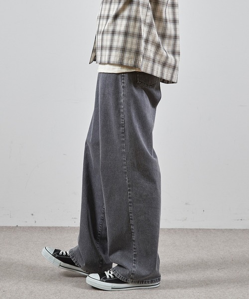RATTLE TRAP（ラトルトラップ）の「ツイルバイオブリーチワイドデニム5Pパンツ（デニムパンツ・メンズ・ブラック/ネイビー/グレー・L/M/S）」の12枚目の写真
