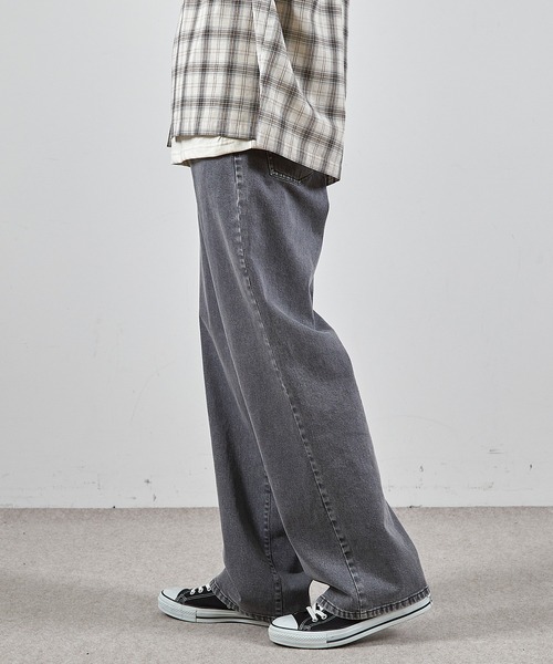 RATTLE TRAP（ラトルトラップ）の「ツイルバイオブリーチワイドデニム5Pパンツ（デニムパンツ・メンズ・ブラック/ネイビー/グレー・L/M/S）」の13枚目の写真