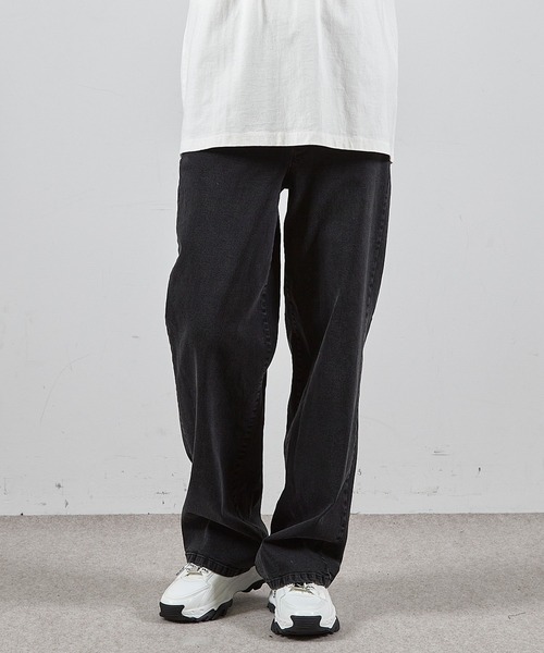 RATTLE TRAP（ラトルトラップ）の「ツイルバイオブリーチワイドデニム5Pパンツ（デニムパンツ・メンズ・ブラック/ネイビー/グレー・L/M/S）」の5枚目の写真