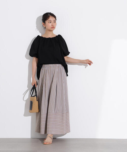N.(N. Natural Beauty Basic)(エヌエヌナチュラルビューティーベーシック)の「2WAYオフショルカットソー(Tシャツ/カットソー・レディース・ブラウン/レッド/ブラック・MEDIUM)」の5枚目の写真