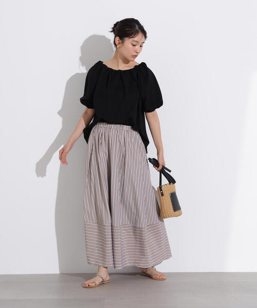N.(N. Natural Beauty Basic)(エヌエヌナチュラルビューティーベーシック)の「2WAYオフショルカットソー(Tシャツ/カットソー・レディース・ブラウン/レッド/ブラック・MEDIUM)」の6枚目の写真
