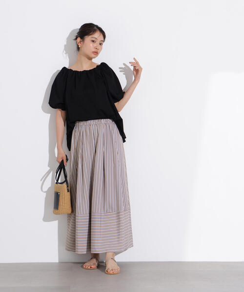 N.(N. Natural Beauty Basic)(エヌエヌナチュラルビューティーベーシック)の「2WAYオフショルカットソー(Tシャツ/カットソー・レディース・ブラウン/レッド/ブラック・MEDIUM)」の9枚目の写真