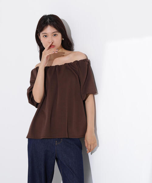 N.(N. Natural Beauty Basic)(エヌエヌナチュラルビューティーベーシック)の「2WAYオフショルカットソー(Tシャツ/カットソー・レディース・ブラウン/レッド/ブラック・MEDIUM)」の17枚目の写真