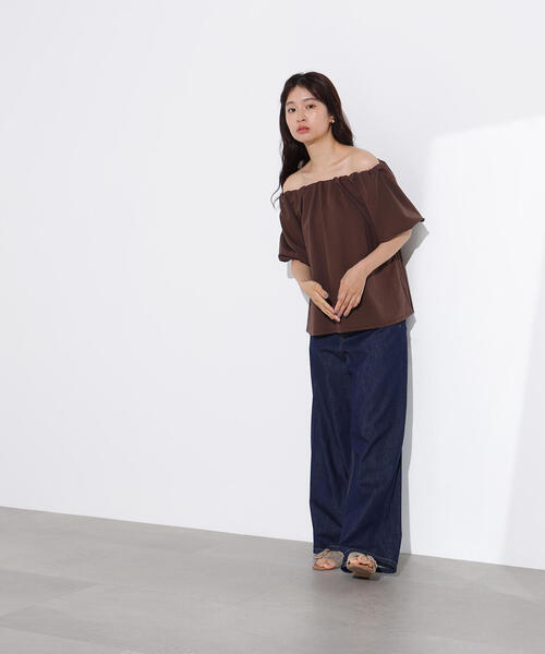 N.(N. Natural Beauty Basic)(エヌエヌナチュラルビューティーベーシック)の「2WAYオフショルカットソー(Tシャツ/カットソー・レディース・ブラウン/レッド/ブラック・MEDIUM)」の18枚目の写真