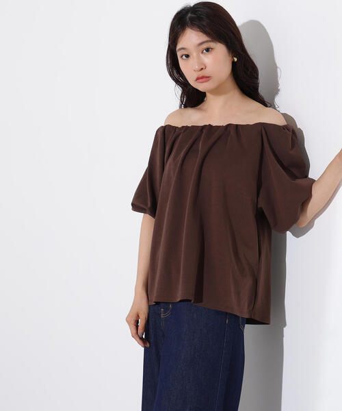 N.(N. Natural Beauty Basic)(エヌエヌナチュラルビューティーベーシック)の「2WAYオフショルカットソー(Tシャツ/カットソー・レディース・ブラウン/レッド/ブラック・MEDIUM)」の19枚目の写真