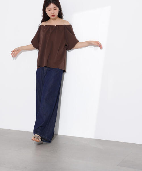 N.(N. Natural Beauty Basic)(エヌエヌナチュラルビューティーベーシック)の「2WAYオフショルカットソー(Tシャツ/カットソー・レディース・ブラウン/レッド/ブラック・MEDIUM)」の21枚目の写真