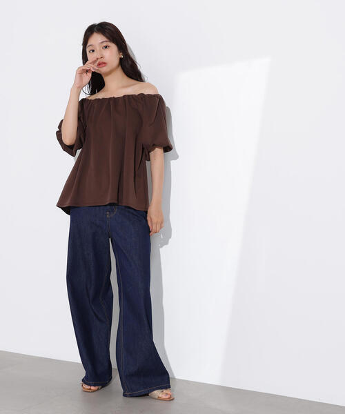 N.(N. Natural Beauty Basic)(エヌエヌナチュラルビューティーベーシック)の「2WAYオフショルカットソー(Tシャツ/カットソー・レディース・ブラウン/レッド/ブラック・MEDIUM)」の22枚目の写真