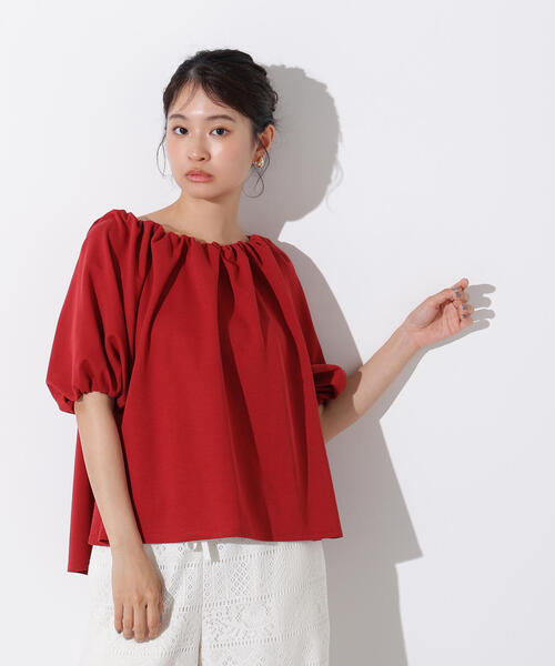 N.(N. Natural Beauty Basic)(エヌエヌナチュラルビューティーベーシック)の「2WAYオフショルカットソー(Tシャツ/カットソー・レディース・ブラウン/レッド/ブラック・MEDIUM)」の3枚目の写真
