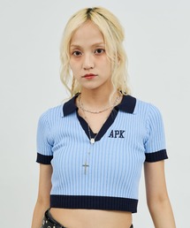 atmos pink | atmos pink Cheer Rib Knit Polo Shirt / アトモス ピンク チア リブニット ポロシャツ(ニット/セーター)