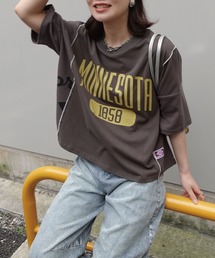 CORNERS | ワッフル切り替えカレッジロゴTシャツ(Tシャツ/カットソー)