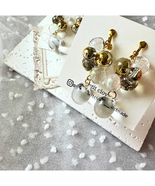 tone(トーン)の「【petitclover】cleardrop(MA)(イヤリング・レディース・ゴールド・FREE)」の2枚目の写真