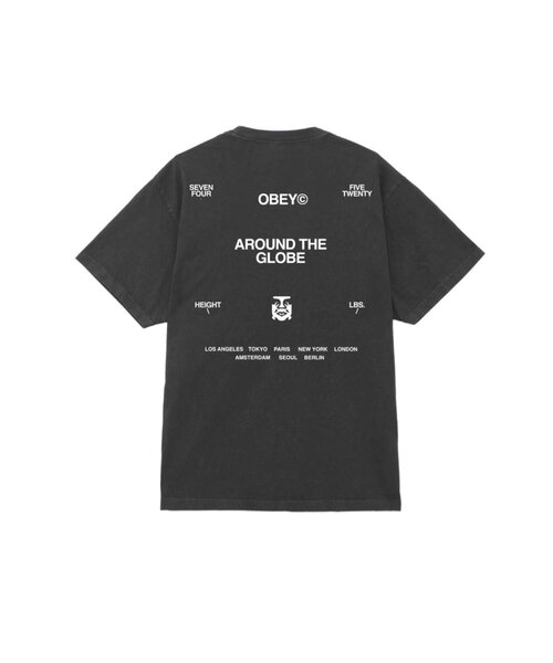 セール】【OBEY】 AROUND THE GLOBE PIGMENT TEE（Tシャツ