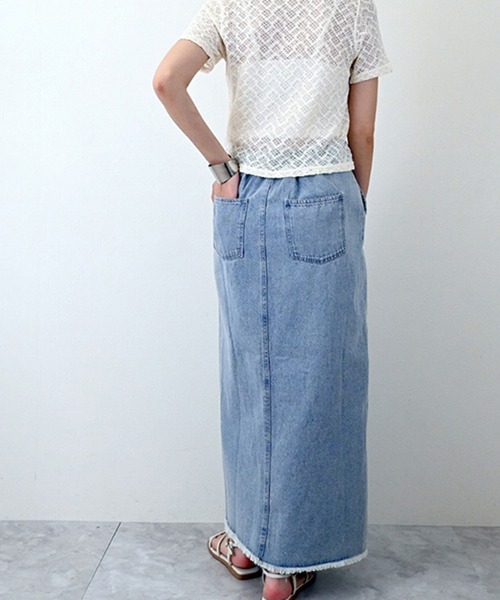 STYLEBLOCK（スタイルブロック）の「デニムIラインスカート（デニムスカート・レディース・ライトブルー/ブラック/ライトグレー/ネイビー・M）」の9枚目の写真