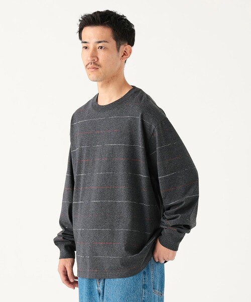 B:MING by BEAMS(ビーミングバイビームス)の「吸水速乾 クイックドライ スラブ ボーダー Tシャツ(Tシャツ/カットソー・メンズ・ブラック/オフホワイト・LARGE/MEDIUM/SMALL/X-LARGE)」の6枚目の写真