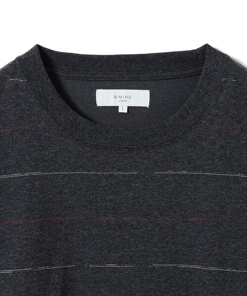 B:MING by BEAMS(ビーミングバイビームス)の「吸水速乾 クイックドライ スラブ ボーダー Tシャツ(Tシャツ/カットソー・メンズ・ブラック/オフホワイト・LARGE/MEDIUM/SMALL/X-LARGE)」の8枚目の写真