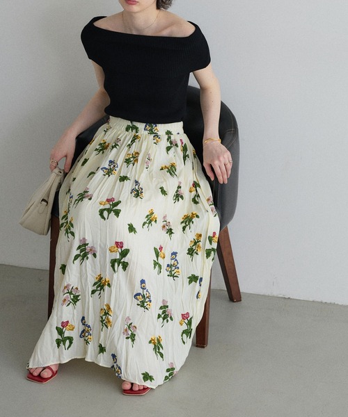 セール】【ZOZO限定】フラワープリントワッシャースカート（スカート
