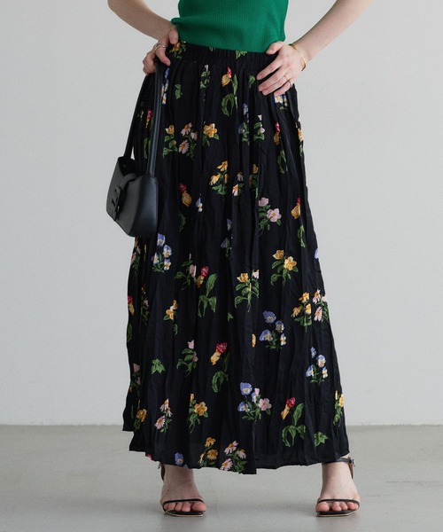ZOZO限定】フラワープリントワッシャースカート（スカート