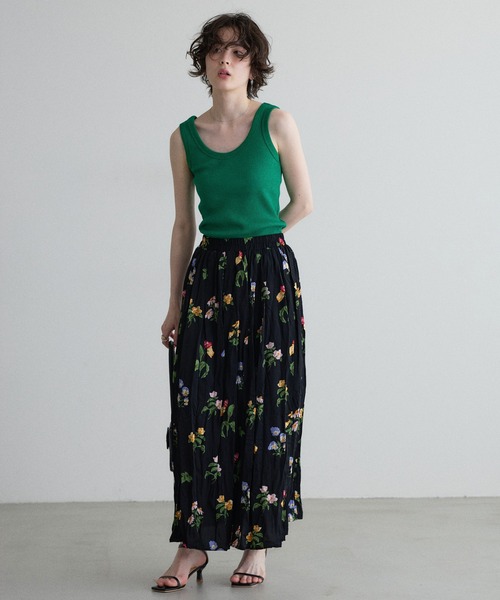 &. NOSTALGIA(アンドドットノスタルジア)の「【ZOZO限定】フラワープリントワッシャースカート(スカート・レディース・ブラック/アイボリー・M)」の12枚目の写真