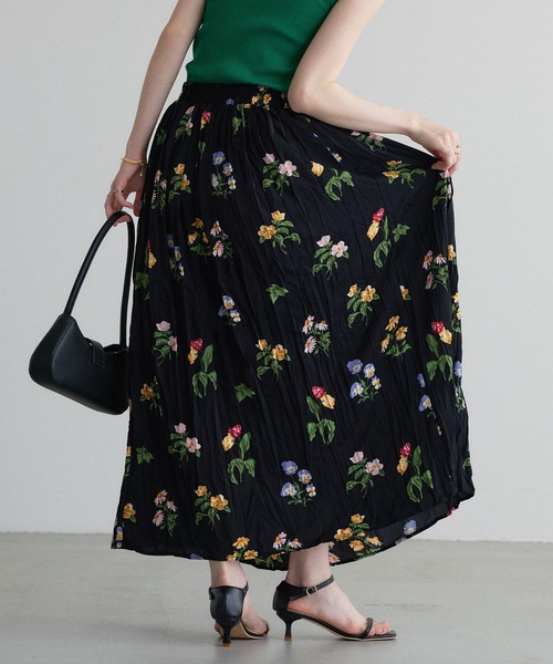 &. NOSTALGIA(アンドドットノスタルジア)の「【ZOZO限定】フラワープリントワッシャースカート(スカート・レディース・ブラック/アイボリー・M)」の15枚目の写真