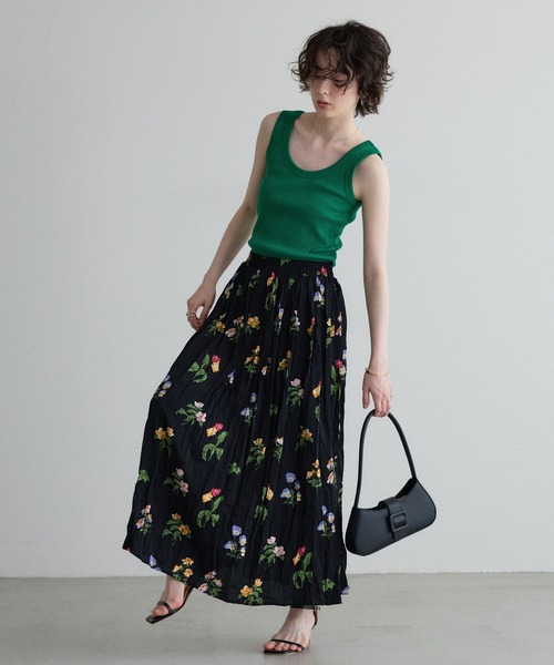 &. NOSTALGIA(アンドドットノスタルジア)の「【ZOZO限定】フラワープリントワッシャースカート(スカート・レディース・ブラック/アイボリー・M)」の16枚目の写真