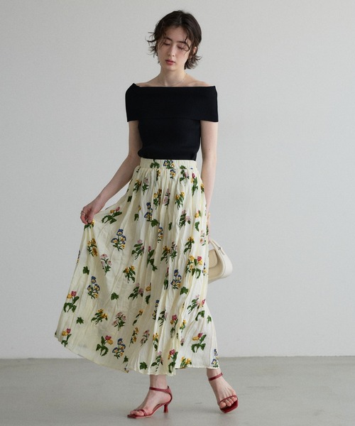 &. NOSTALGIA(アンドドットノスタルジア)の「【ZOZO限定】フラワープリントワッシャースカート(スカート・レディース・ブラック/アイボリー・M)」の20枚目の写真