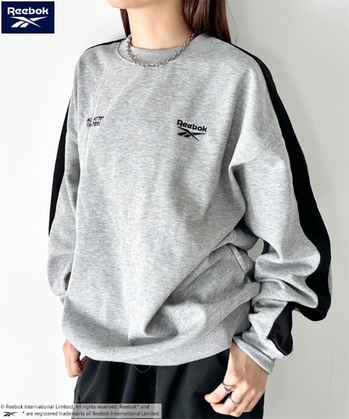 Reebok(リーボック)の「Reebok(リーボック)/配色 ワンポイント ラインプルオーバー スウェット(スウェット・レディース・ネイビー/ホワイト/ブラック/グレー・M/L/XL)」の22枚目の写真