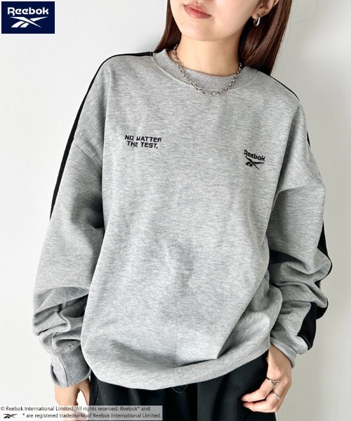 Reebok(リーボック)の「Reebok(リーボック)/配色 ワンポイント ラインプルオーバー スウェット(スウェット・レディース・ネイビー/ホワイト/ブラック/グレー・M/L/XL)」の21枚目の写真