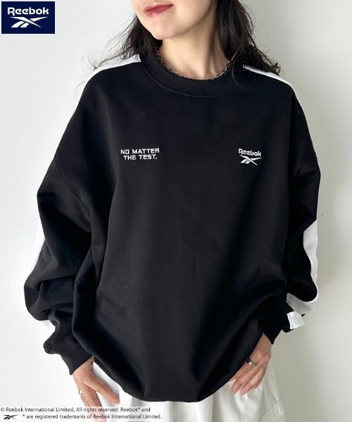 Reebok(リーボック)の「Reebok(リーボック)/配色 ワンポイント ラインプルオーバー スウェット(スウェット・レディース・ネイビー/ホワイト/ブラック/グレー・M/L/XL)」の15枚目の写真